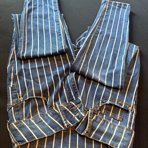 Pinstripe blue and white stripe pants small but fit like XS